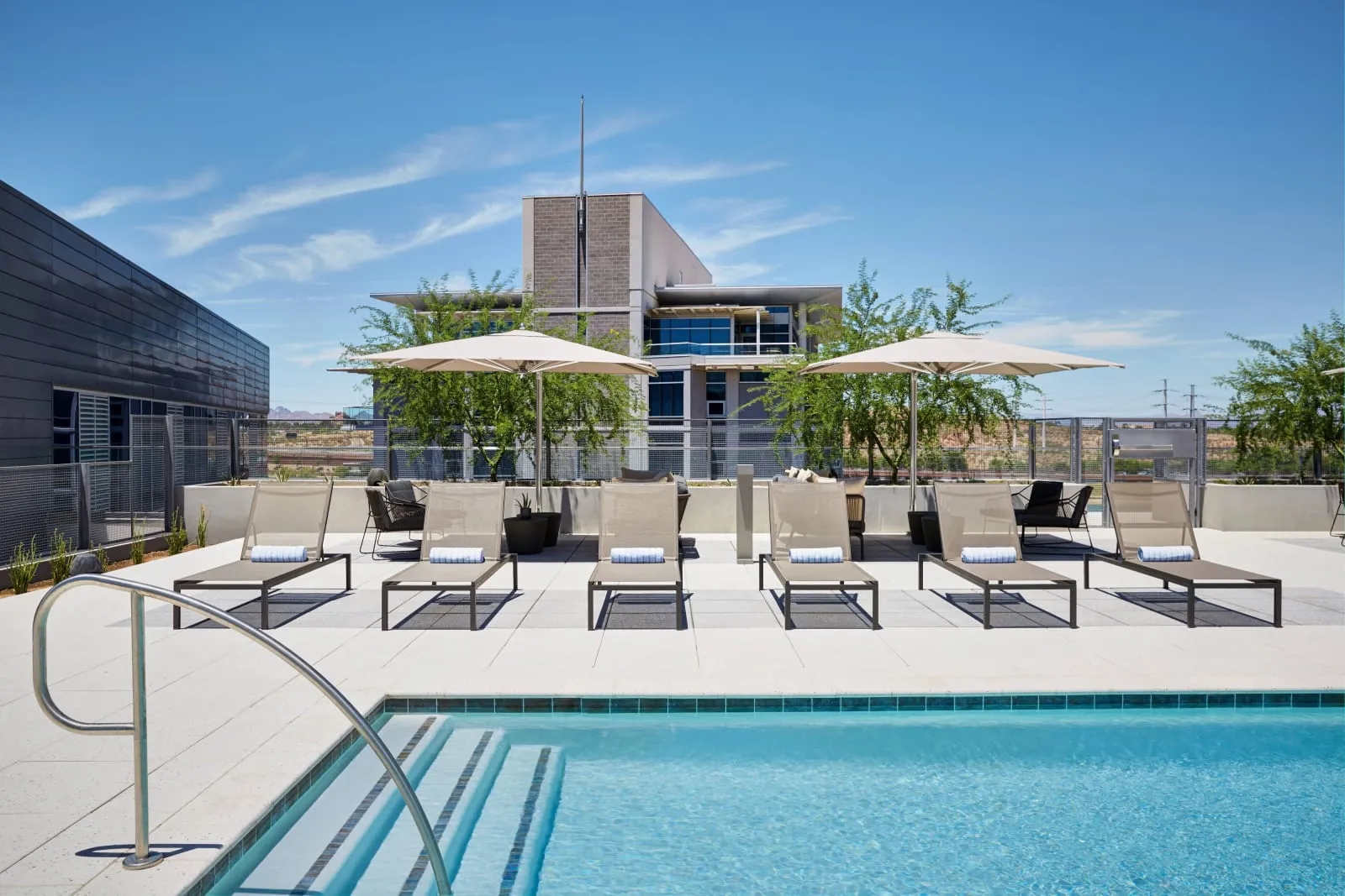 The rooftop pool at AC Hotel Phoenix Tempe/Downtown, Phoenix.
