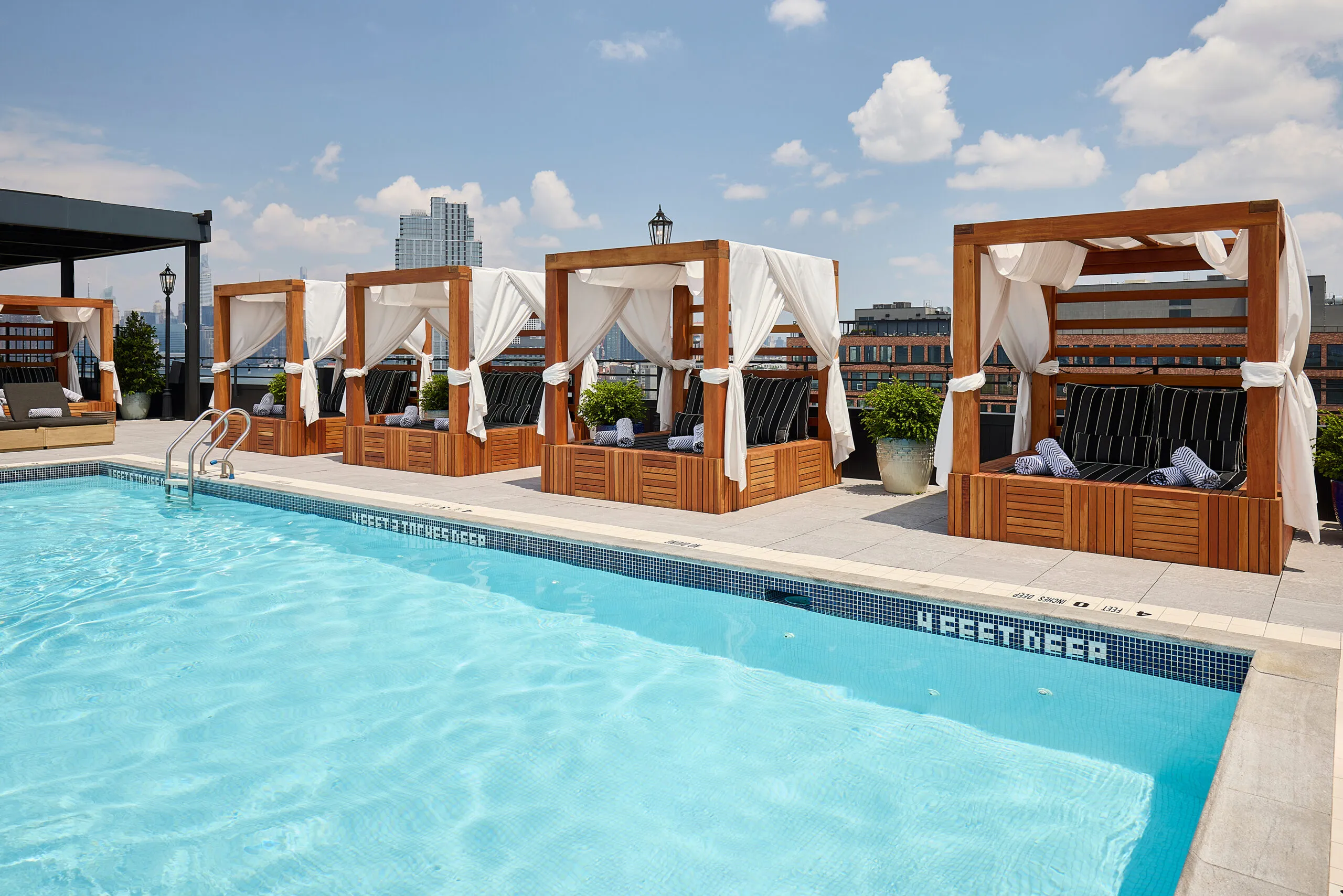 The rooftop pool at Arlo Williamsburg, New York.