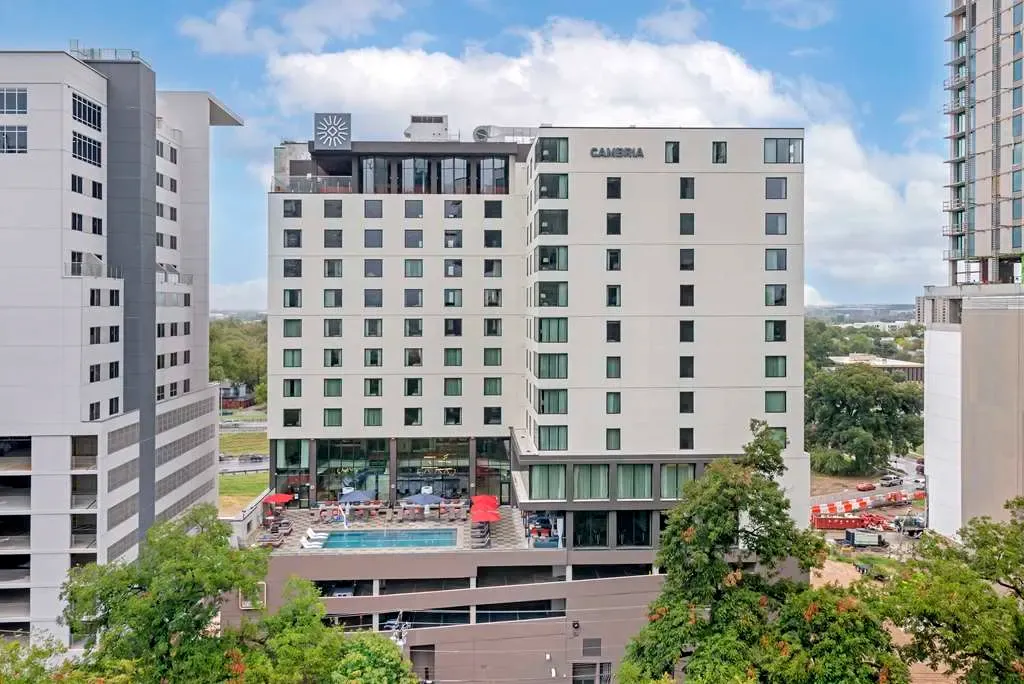 The rooftop pool at Cambria Austin Downtown, Austin.