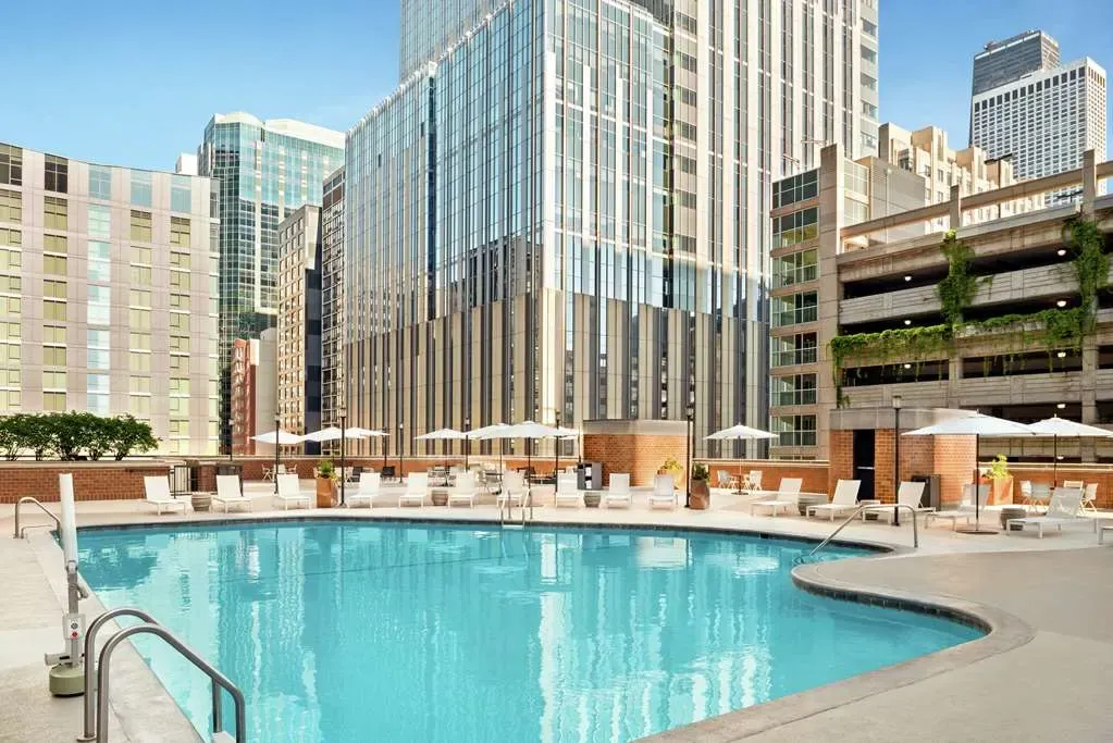 The rooftop pool at DoubleTree by Hilton Chicago – Magnificent Mile, Chicago.