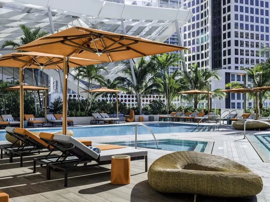 The rooftop pool at EAST Miami, Miami.