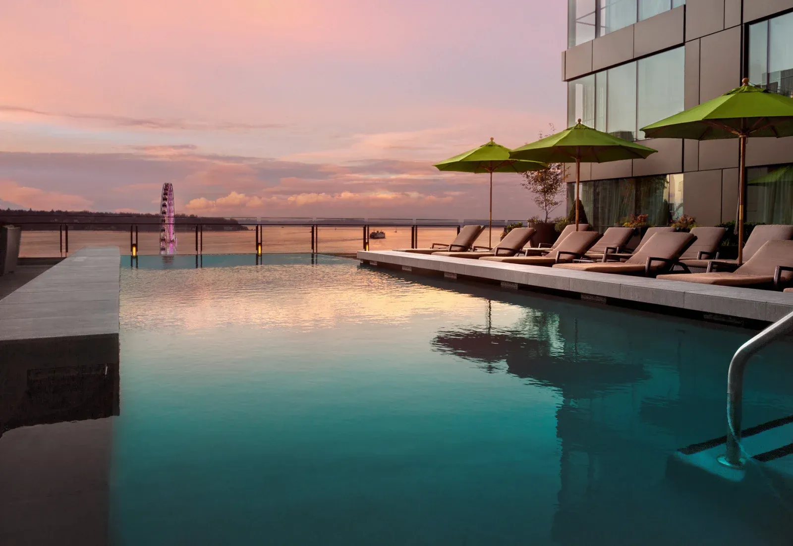The rooftop pool at Four Seasons Hotel Seattle, Seattle.