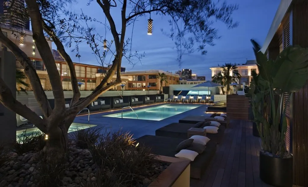 The rooftop pool at Hard Rock Hotel San Diego, San Diego.