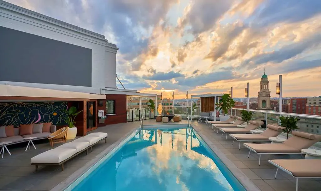 The rooftop pool at Hotel Zena Washington DC, Washington.