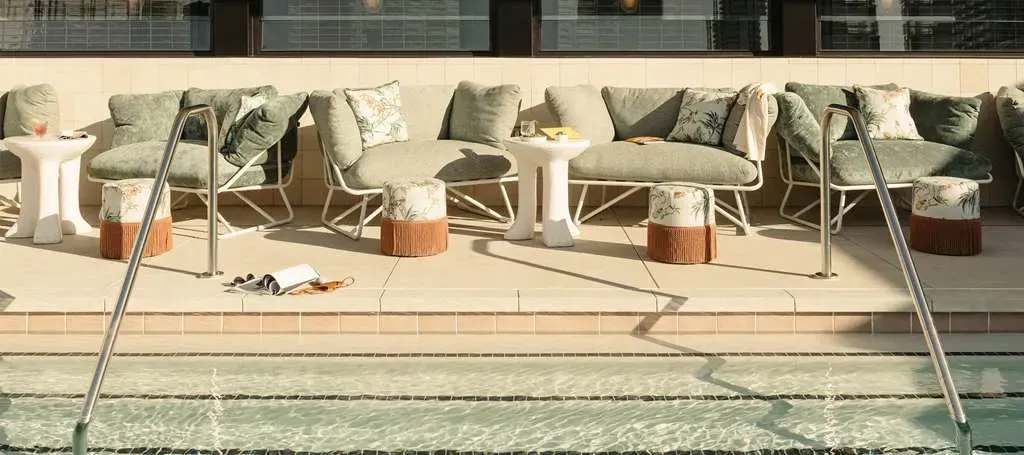 The rooftop pool at The Hoxton, Downtown LA, Los Angeles.
