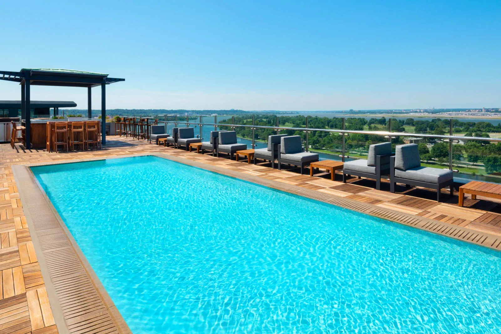 The rooftop pool at InterContinental Washington D.C. – The Wharf, Washington.