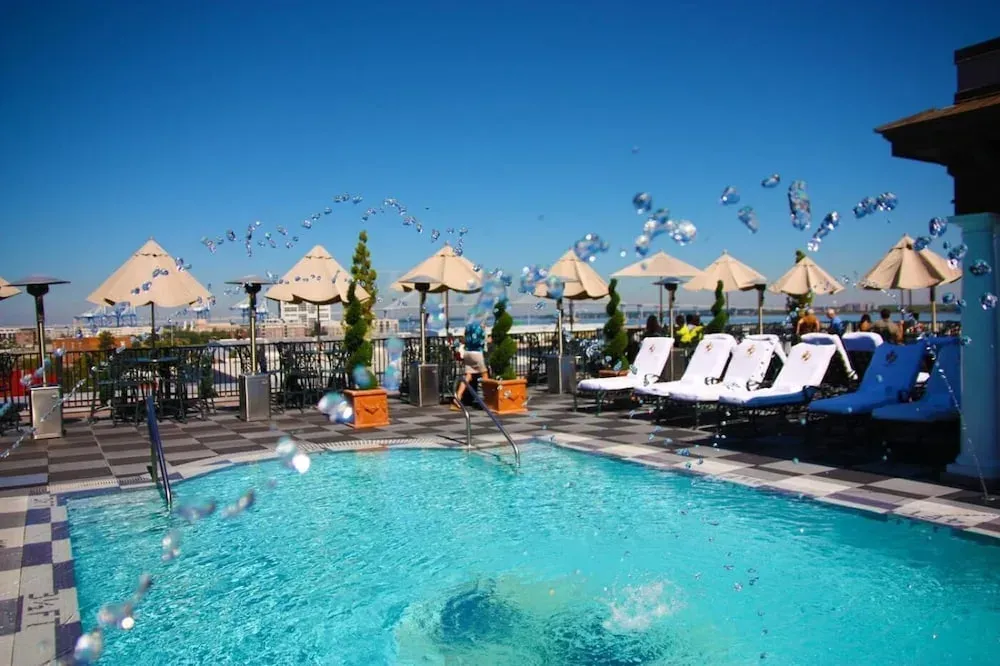 The rooftop pool at Market Pavilion Hotel, Charleston.