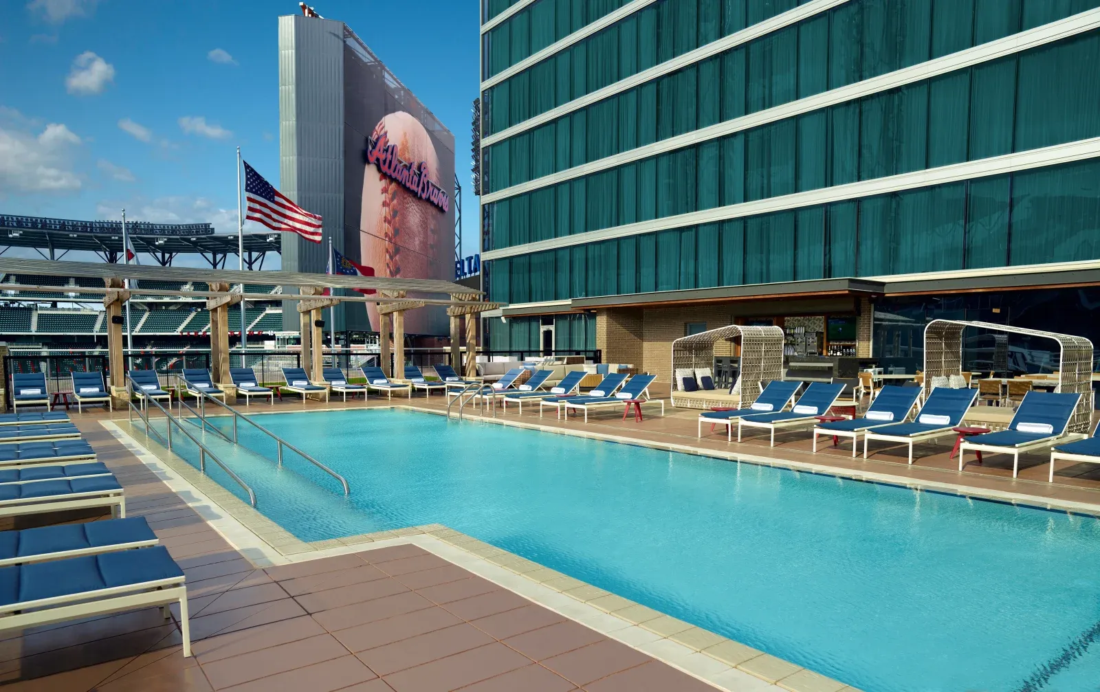 The rooftop pool at Omni Hotel at The Battery Atlanta, Atlanta.