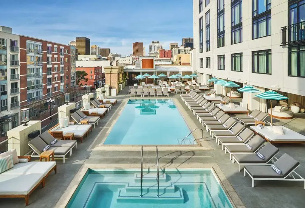 The rooftop pool at Pendry San Diego, San Diego.