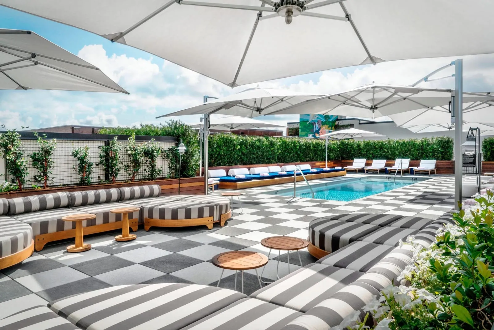 The rooftop pool at Perry Lane Hotel, Savannah.
