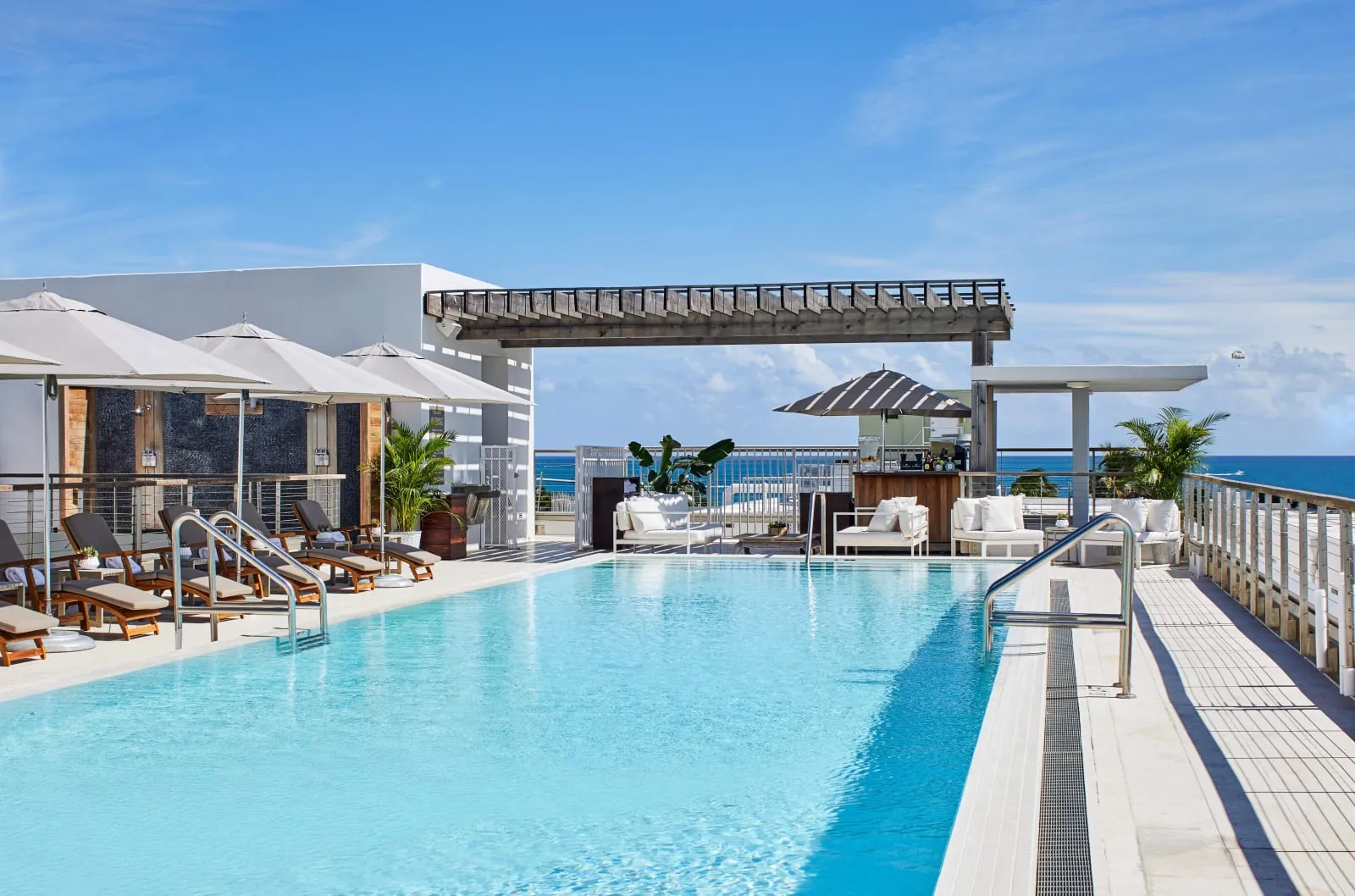The rooftop pool at The Betsy Hotel, South Beach, Miami.