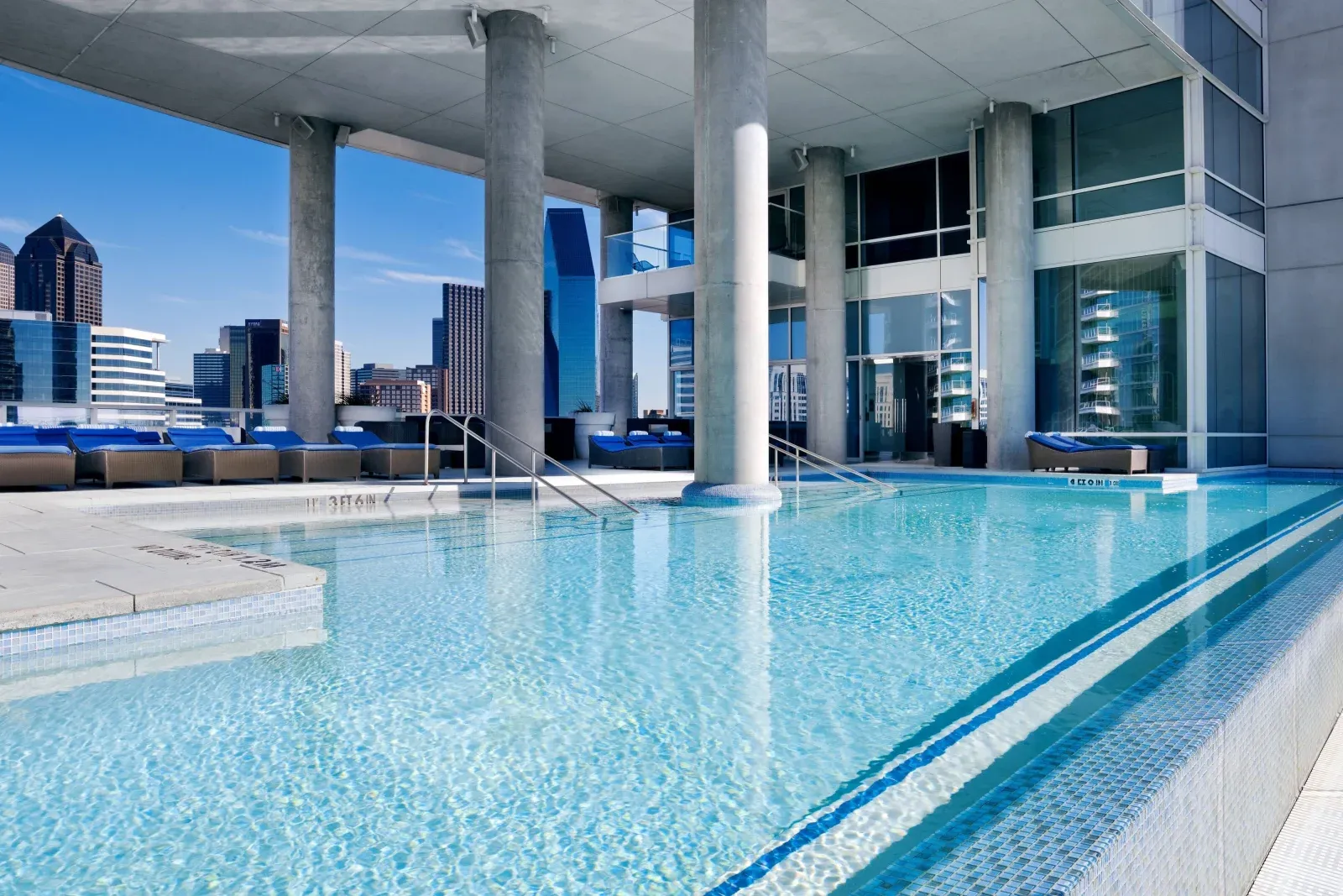 The rooftop pool at W Dallas, Dallas.
